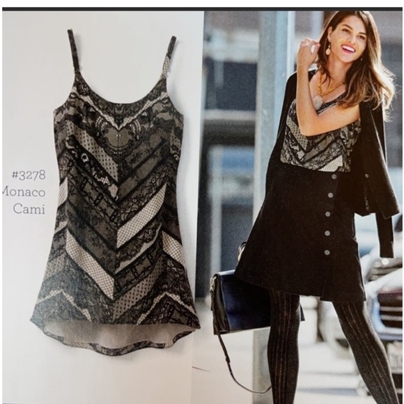 Cabi Chevron Lace Print Monaco Cami Tunic Size XS - Picture 2 of 8